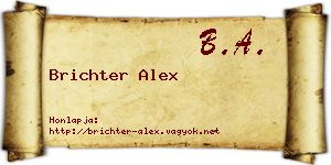 Brichter Alex névjegykártya